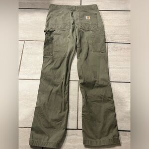 Vintage Green Carhartt Relaxed Fit Carpenter Pants B324 ARG 30x32